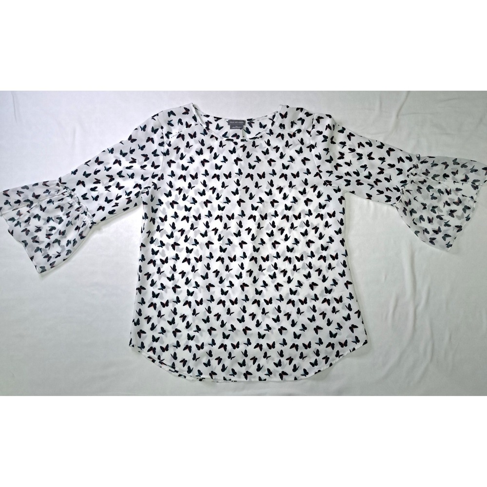 Van Heusen Women's‎ Butterfly M 3/4 Bell Sleeve Top Fairy Cottage Angel Coquette